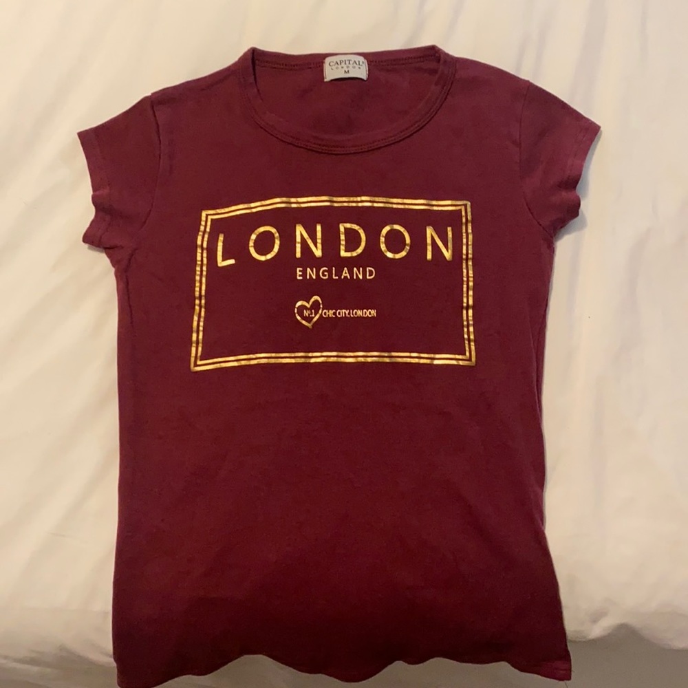 Maroon London England tee